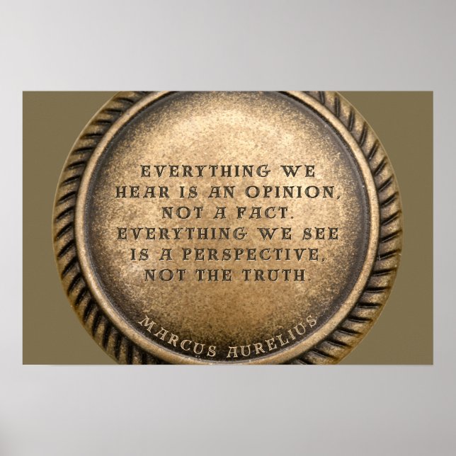 Marcus Aurelius citattecken Yttonat Coin Poster (Framsidan)