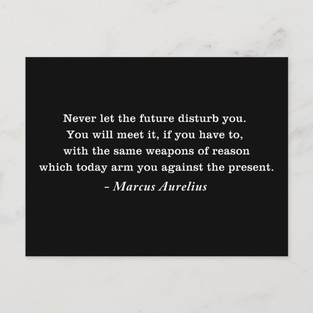Marcus Aurelius Future Stoicism Quote Vykort (Framsida)