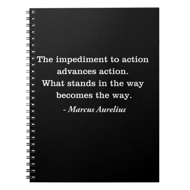 Marcus Aurelius Impediment Stoic Quote Anteckningsbok (Framsidan)