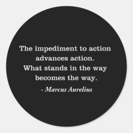 Marcus Aurelius Impediment Stoic Quote T-shirt Runt Klistermärke