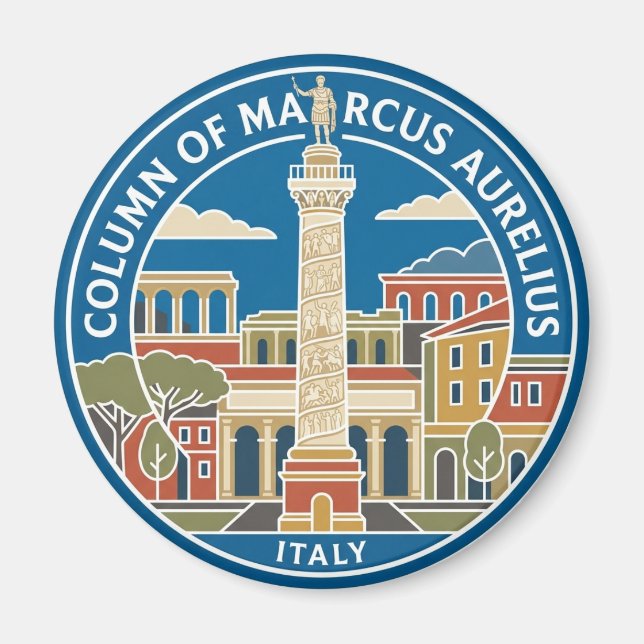 Marcus Aurelius kolonn Italien Magnet (Framsidan)