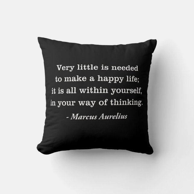Marcus Aurelius Lycklig Life Quote Kudde (Framsida)