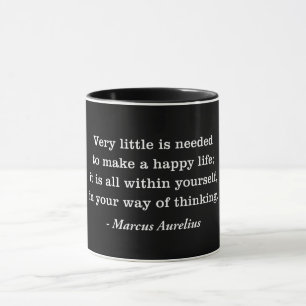 Marcus Aurelius Lycklig Life Quote Mugg
