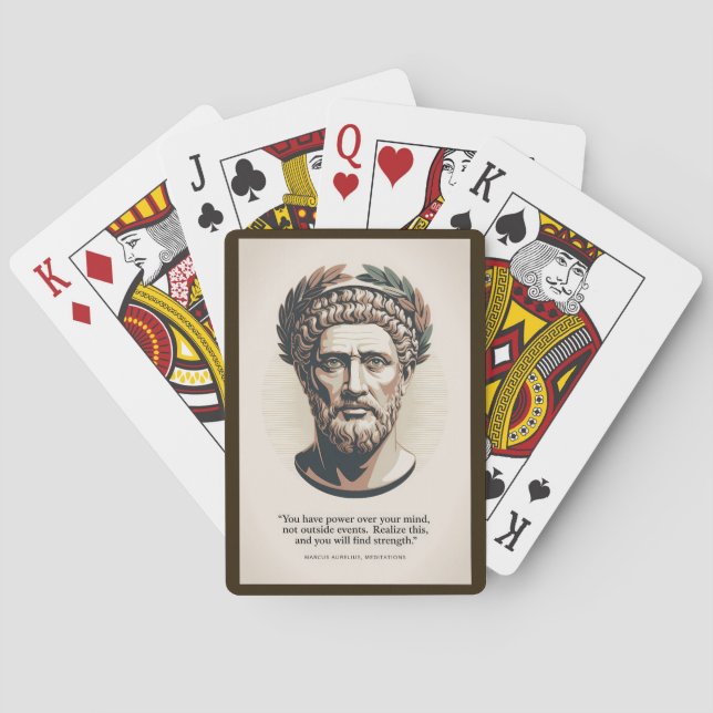 Marcus Aurelius Meditation Citat Illustration Kons Casinokort (Baksidan)