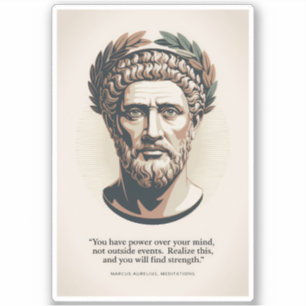 Marcus Aurelius Meditation Citat Illustration Kons Klistermärken