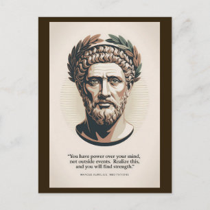 Marcus Aurelius Meditation Citat Illustration Kons Vykort