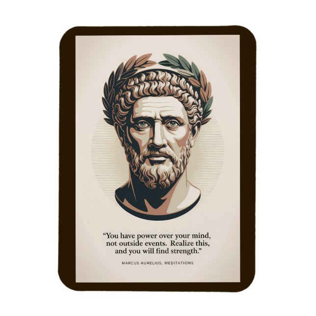 Marcus Aurelius Meditationer Citat Illustration Ko Magnet (Vertikal)