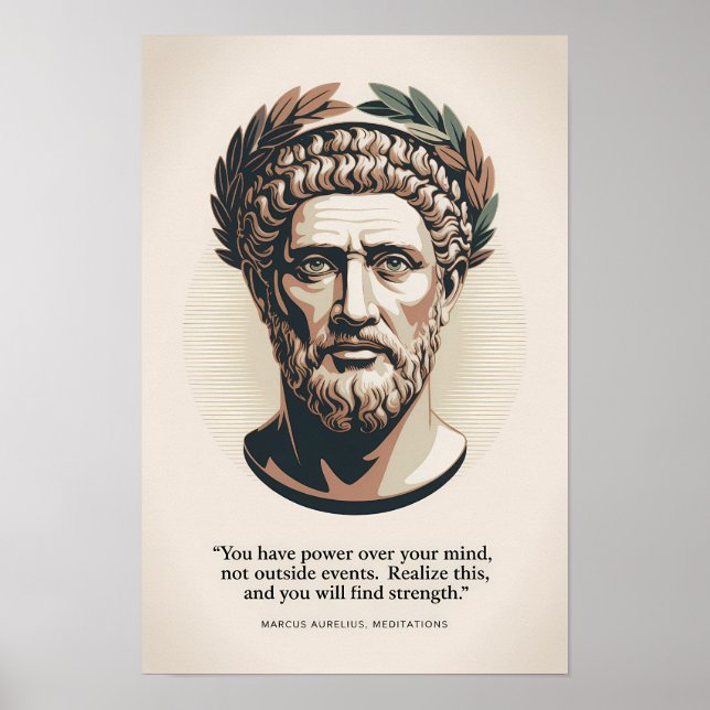 Marcus Aurelius Meditationer Citat Illustration Ko Poster (Framsidan)