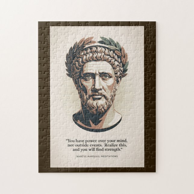 Marcus Aurelius Meditations Quote Illustration Art Pussel (Vertikal)