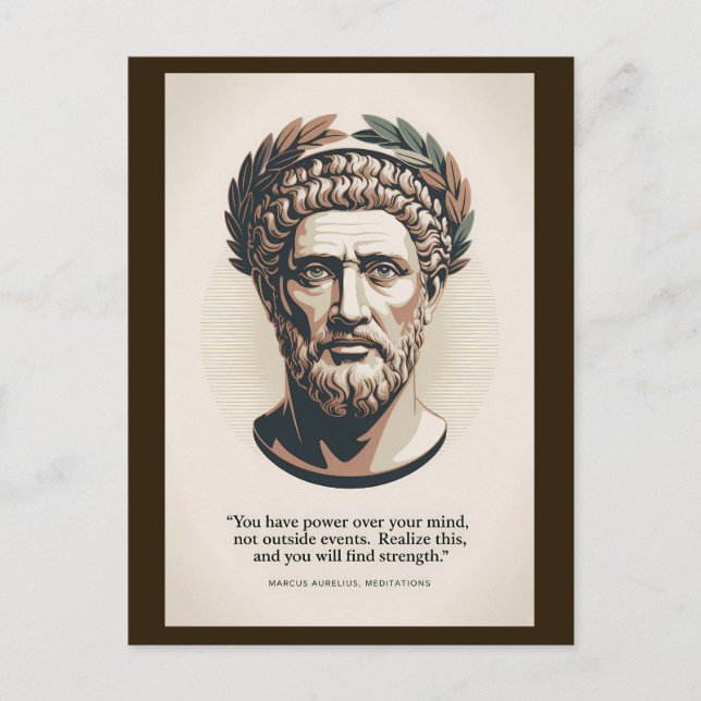 Marcus Aurelius Meditations Quote Illustration Art Vykort (Framsida)