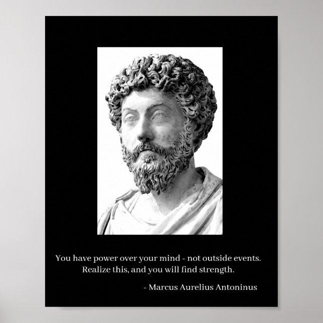 Marcus Aurelius Poster - Black/White (Framsidan)