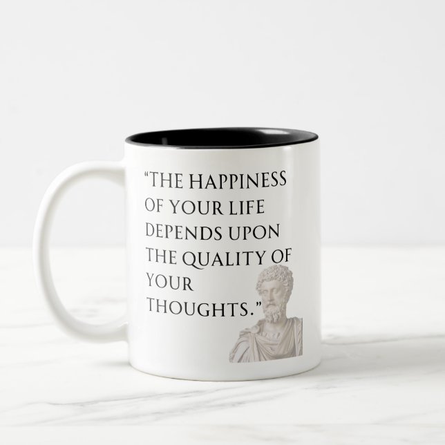 Marcus Aurelius Quote Mug Två-Tonad Mugg (Vänster)