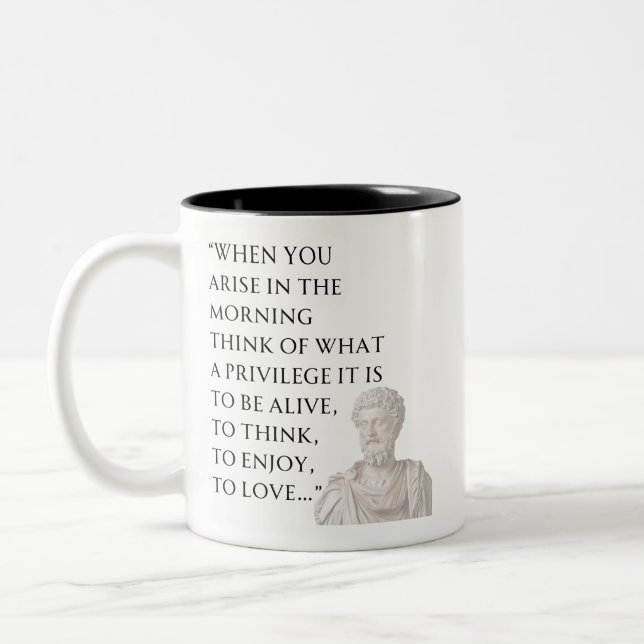 Marcus Aurelius Quote Mug Två-Tonad Mugg (Vänster)