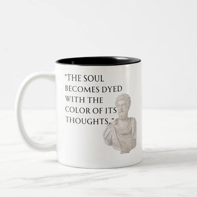 Marcus Aurelius Quote Mug Två-Tonad Mugg (Vänster)