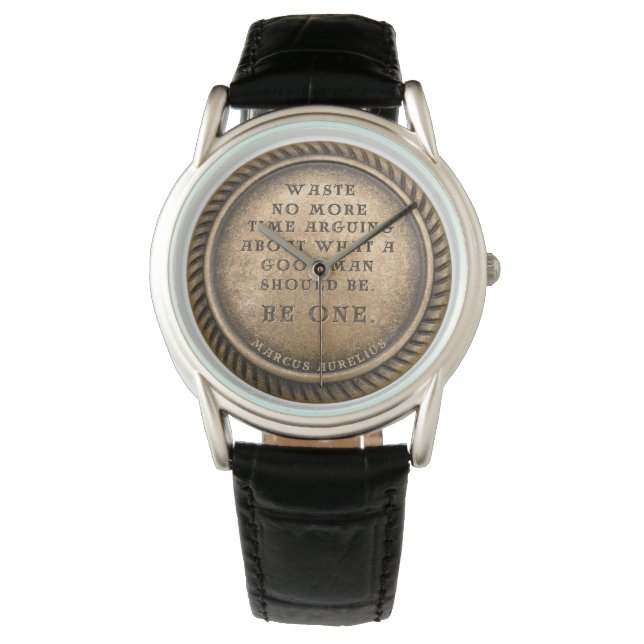 Marcus Aurelius Quote - Var en Bra man Armbandsur (Framsida)