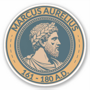 Marcus Aurelius Romersk Kejsare Illustration Badge Klistermärken