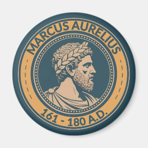 Marcus Aurelius Romersk Kejsare Illustration Badge Magnet