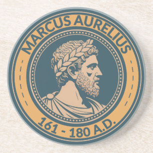 Marcus Aurelius Romersk Kejsare Illustration Badge Underlägg