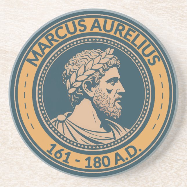 Marcus Aurelius Romersk Kejsare Illustration Badge Underlägg (Framsidan)