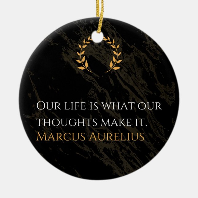 Marcus Aurelius Sanning: Att Forma Livet Julgransprydnad Keramik (Framsidan)