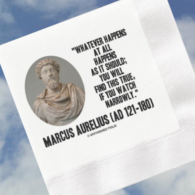 Marcus Aurelius Spelar ingen roll händer vid alla  Pappersservett (Paper napkin featuring words of wisdom on life by Stoic philosopher & Roman emperor Marcus Aurelius)
