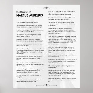 Marcus Aurelius Stoic Meditations. Wisdom of Poster