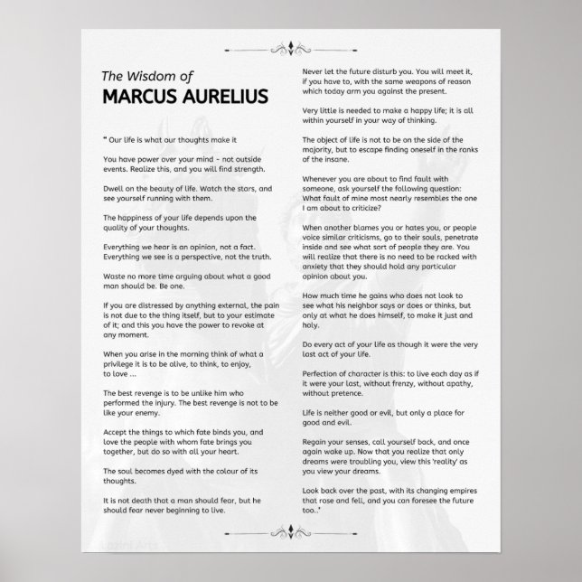Marcus Aurelius Stoic Meditations. Wisdom of Poster (Framsidan)