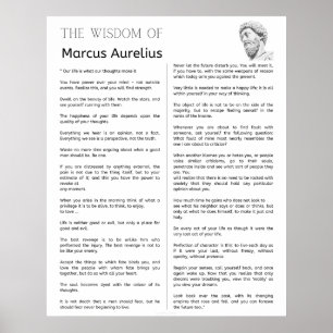 Marcus Aurelius Stoic Meditations. Wisdom of Poster