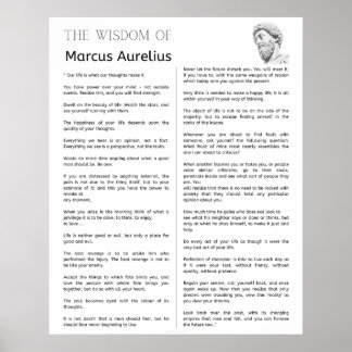 Marcus Aurelius Stoic Meditations. Wisdom of Poster