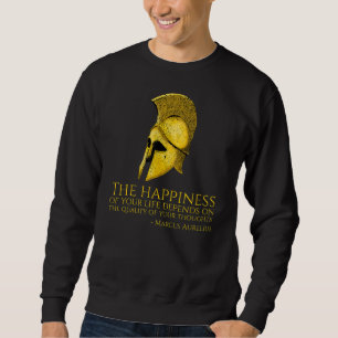 Marcus Aurelius Stoic Quote on Happness Roman Ph Lång Ärmad Tröja