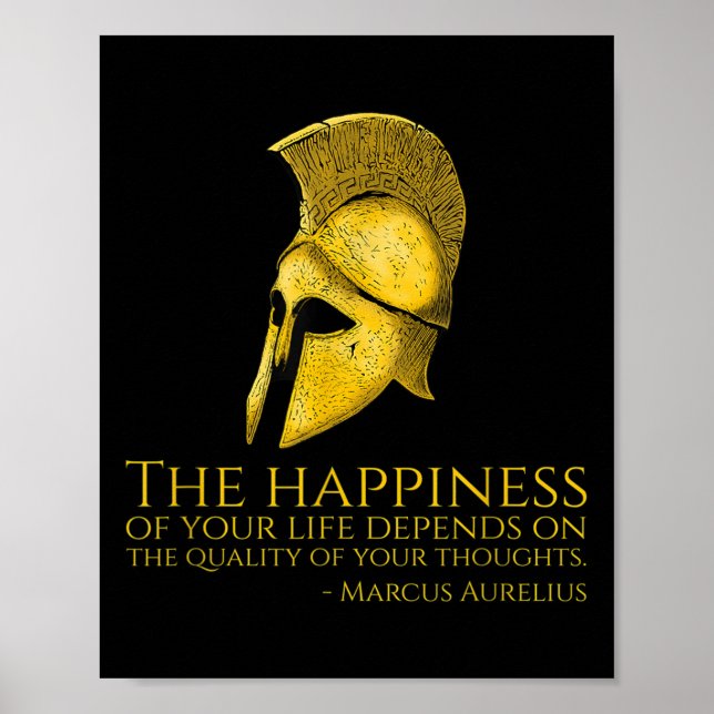 Marcus Aurelius Stoic Quote on Happness - Roman Ph Poster (Framsidan)