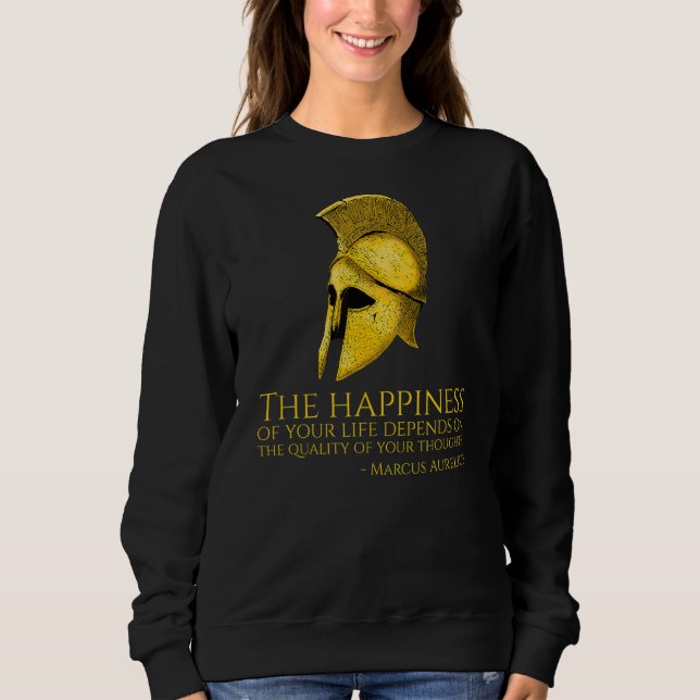 Marcus Aurelius Stoic Quote on Happness Roman Ph T Shirt (Framsida)