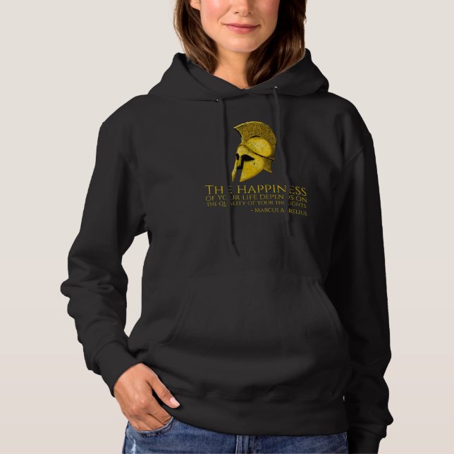 Marcus Aurelius Stoic Quote on Happness Roman Ph T Shirt (Framsida)