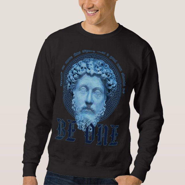 Marcus Aurelius Stoicism är en Bra man Lång Ärmad Tröja (Framsida)