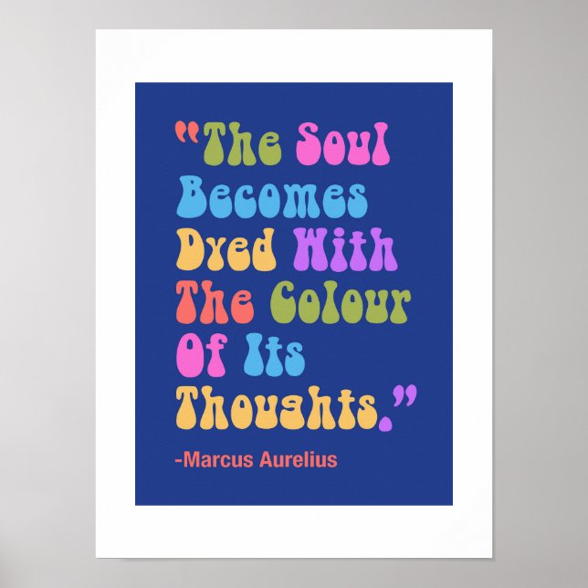 Marcus Aurelius Thoughts Färg Vår Soul Poster (Framsidan)