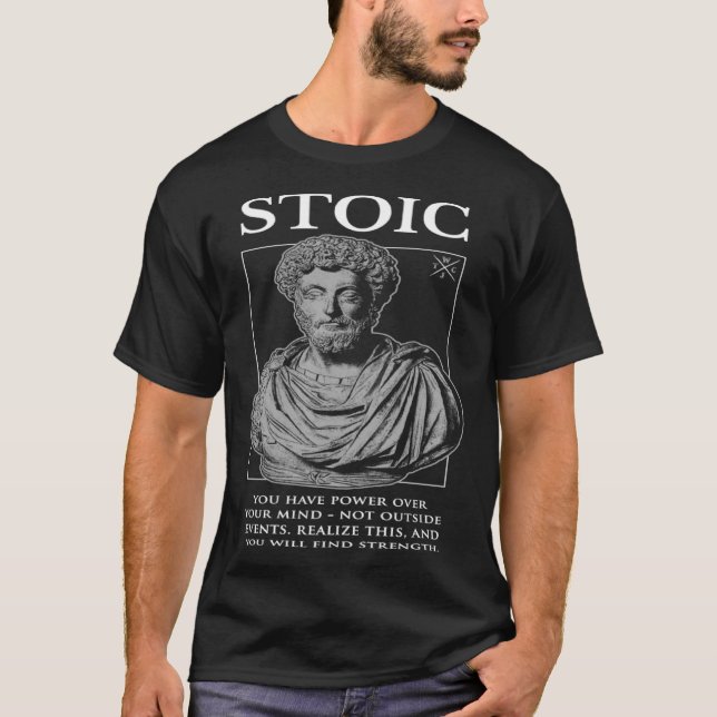 Marcus Aurelius u201CFind Strengthu201D Stoicism Q T Shirt (Framsida)