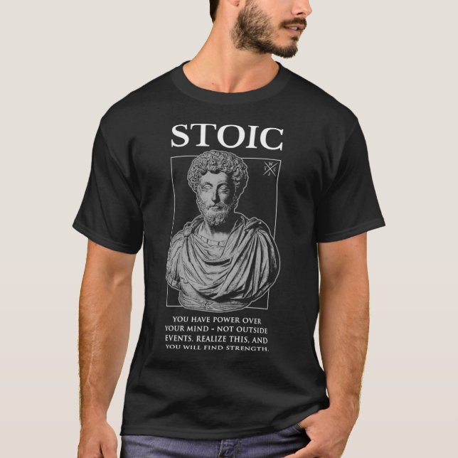 Marcus Aurelius u201CFind Strengthu201D Stoicism Q T Shirt (Framsida)