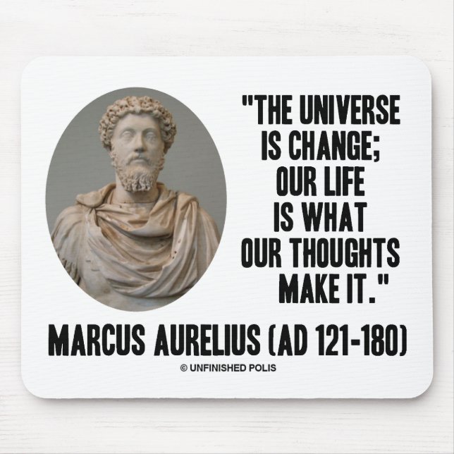 Marcus Aurelius Universe förändrar vårt liv Musmatta (Framsidan)