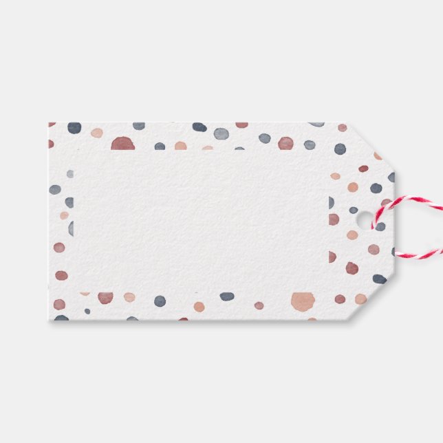 Marcus Confetti Watercolor Dots Gift Märkre Presentetikett (Framsidan (Horizontal))