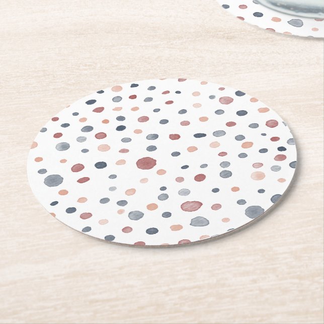 Marcus Confetti Watercolor Dots Papper Underlägg Rund (Vinklad)