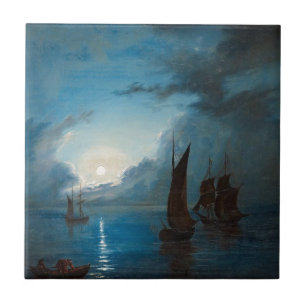 Marcus Larson hav-i-mansken-1848.vatten båt Kakelplatta