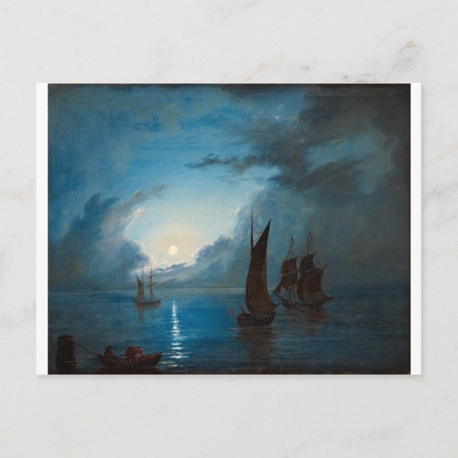 Marcus Larson hav-i-mansken-1848.vatten båt Vykort (Framsida)