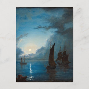 Marcus Larson hav-i-mansken-1848.vatten båt Vykort