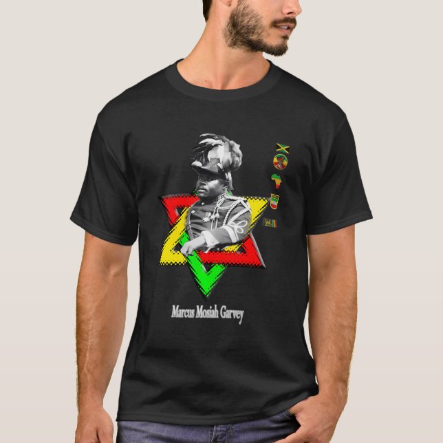 Marcus Mosiah Garvey-Jamaican National Hero Inspi T Shirt (Framsida)