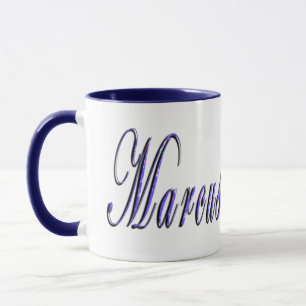 Marcus, Namn, Logotyp, Blue Combo Coffee Mugg. Mugg