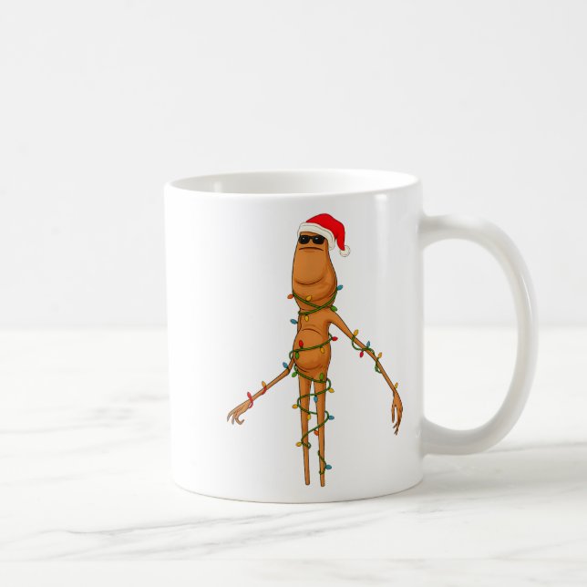 Marcus The Worm, Funny Christmas Lights  Kaffemugg (Höger)