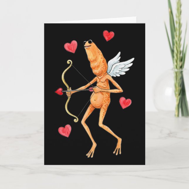 Marcus The Worm Valentine Cupid Meme-design  Kort (Framsida)
