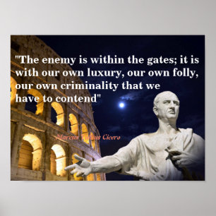 Marcus Tullius Cicero citat på fienden Poster