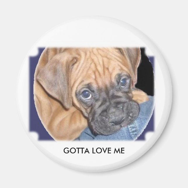 Marcys hund här, GOTTA KÄRLEK ME Magnet (Framsidan)