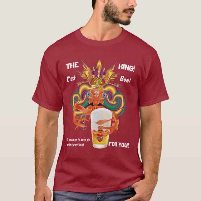 Mardi all Gras utformar manar som fransk mörk Tee Shirt (Framsida)